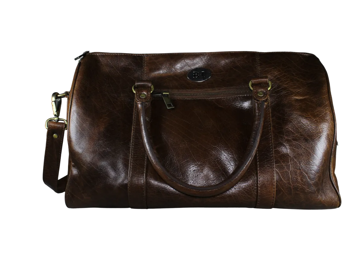 Adriel Mens Leather Duffle Bags Brown - BIMB3001