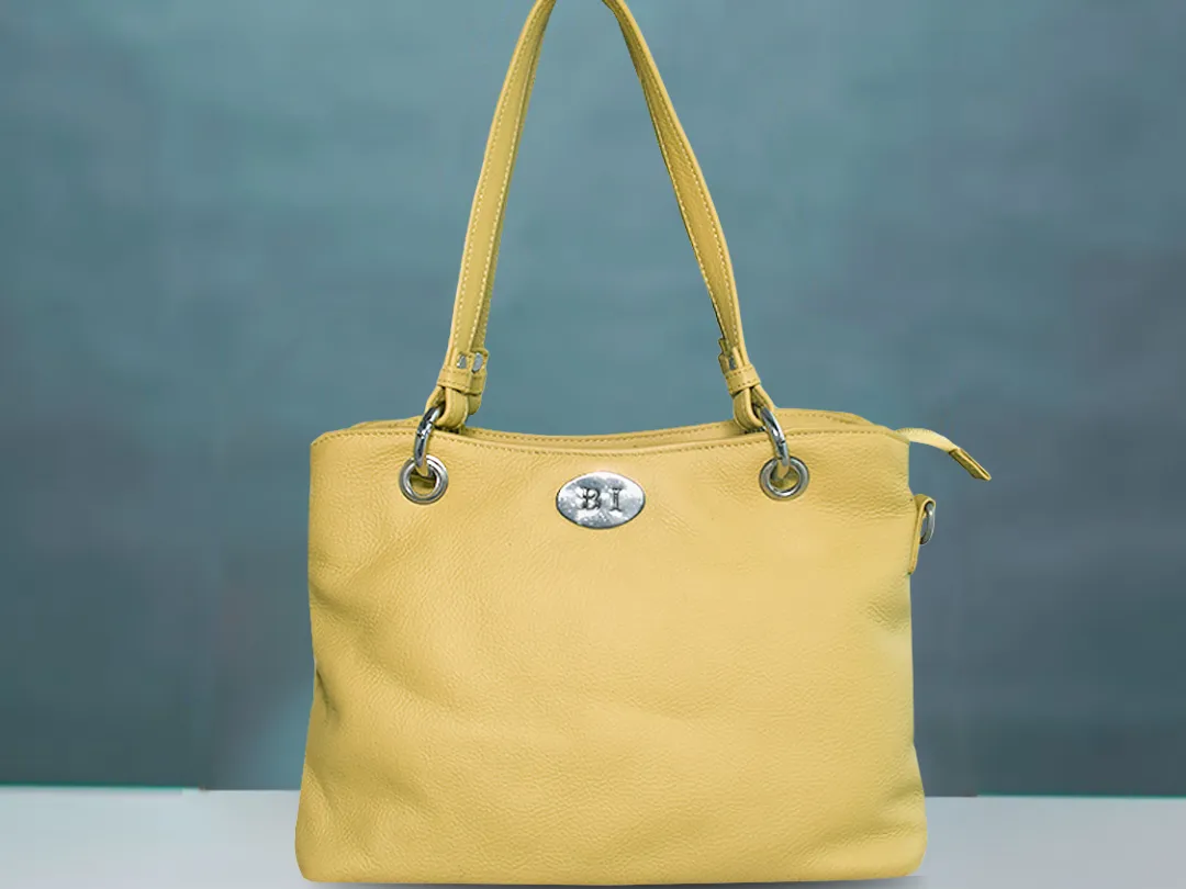 Olivia Women's Leather Bag Yellow - BIWB101