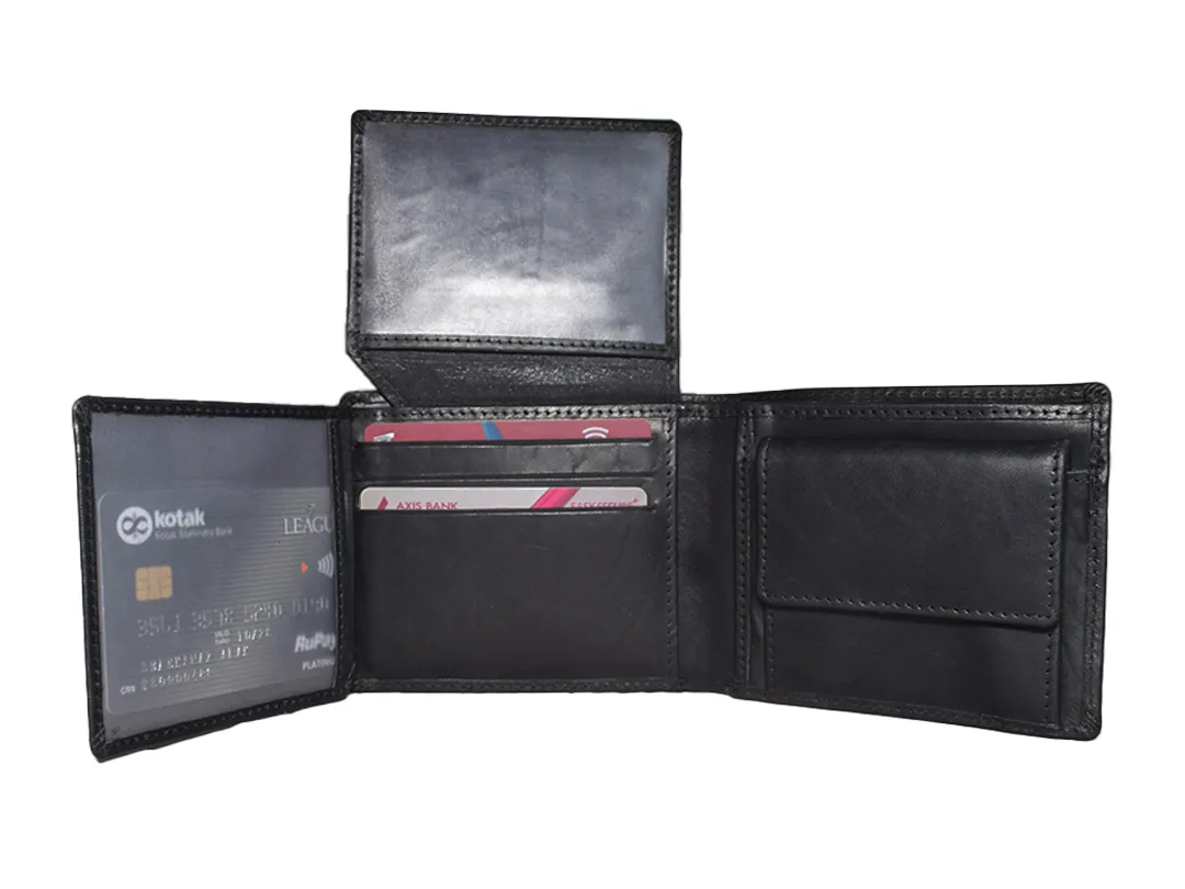 Leo Men’s Leather Wallet Black - BIMW111