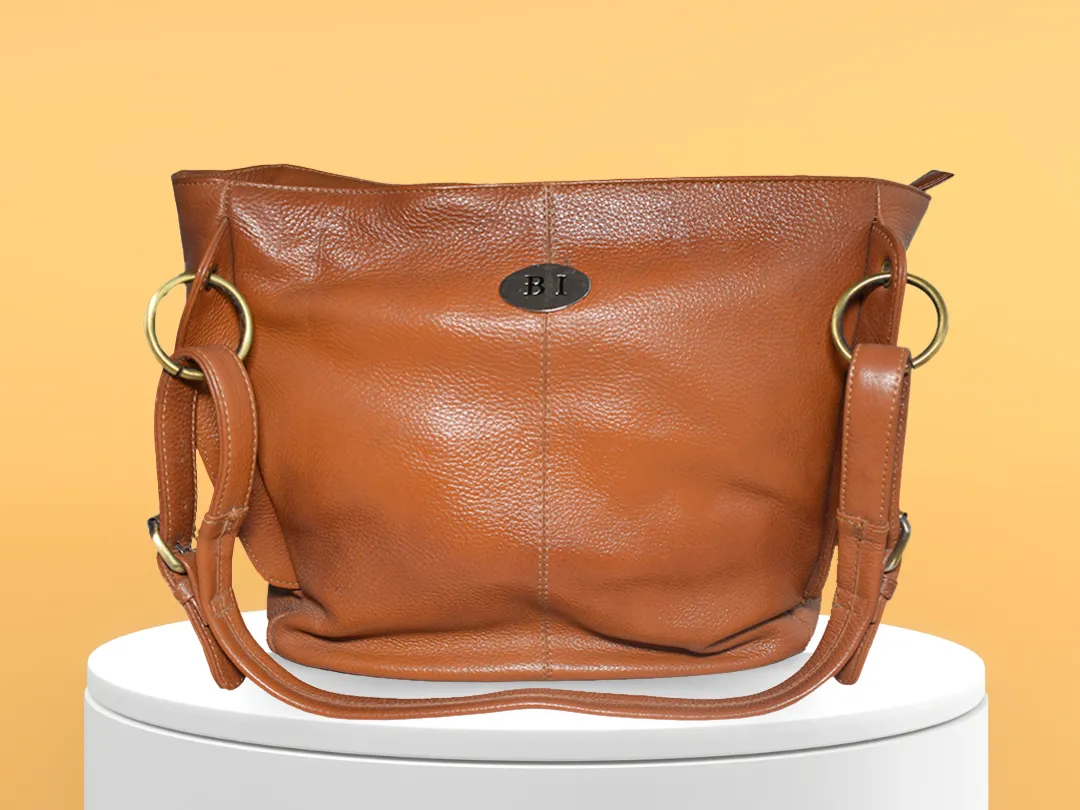 Maisie  Women's Leather Bag Cognac - BIWB128