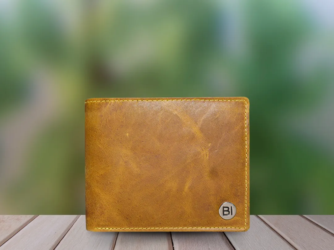 Ollie Men’s Leather Wallet Tan - BIMW118