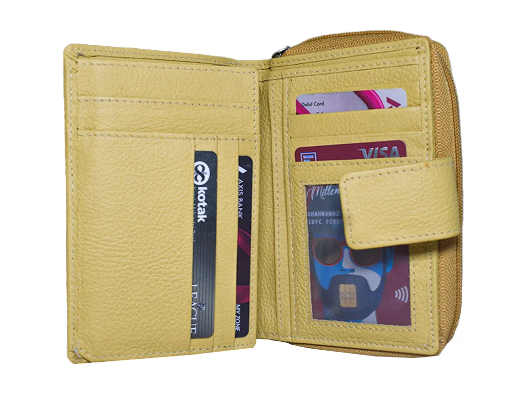 Matilda Women’s leather wallet Yellow - BIWW121