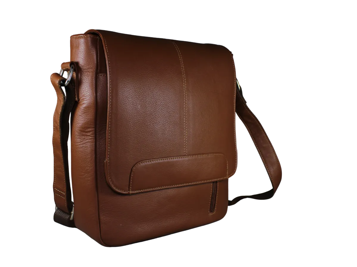 Giovanni Mens Leather Cross Body Bags Light Brown - BIMB3009