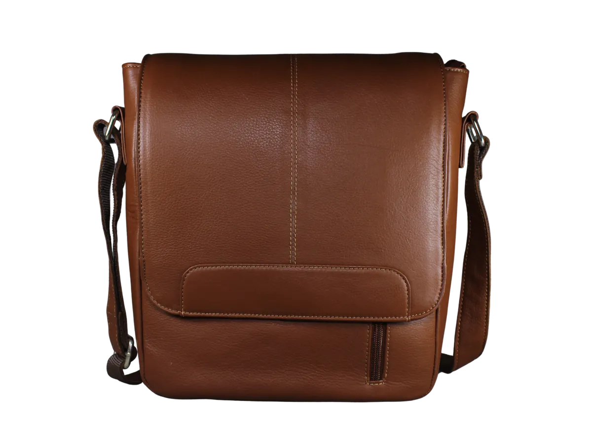 Giovanni Mens Leather Cross Body Bags Light Brown - BIMB3009