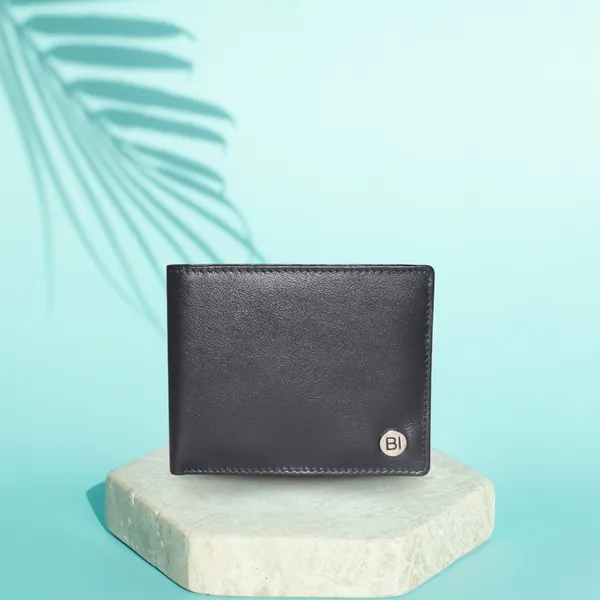 Jacob Men’ Leather wallet Black - BIMW133
