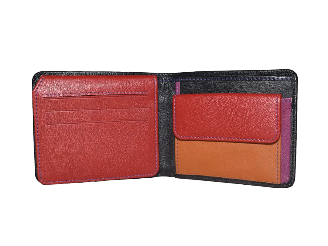 Tommy Men’s Leather Wallet Black Multi Color - BIMW135