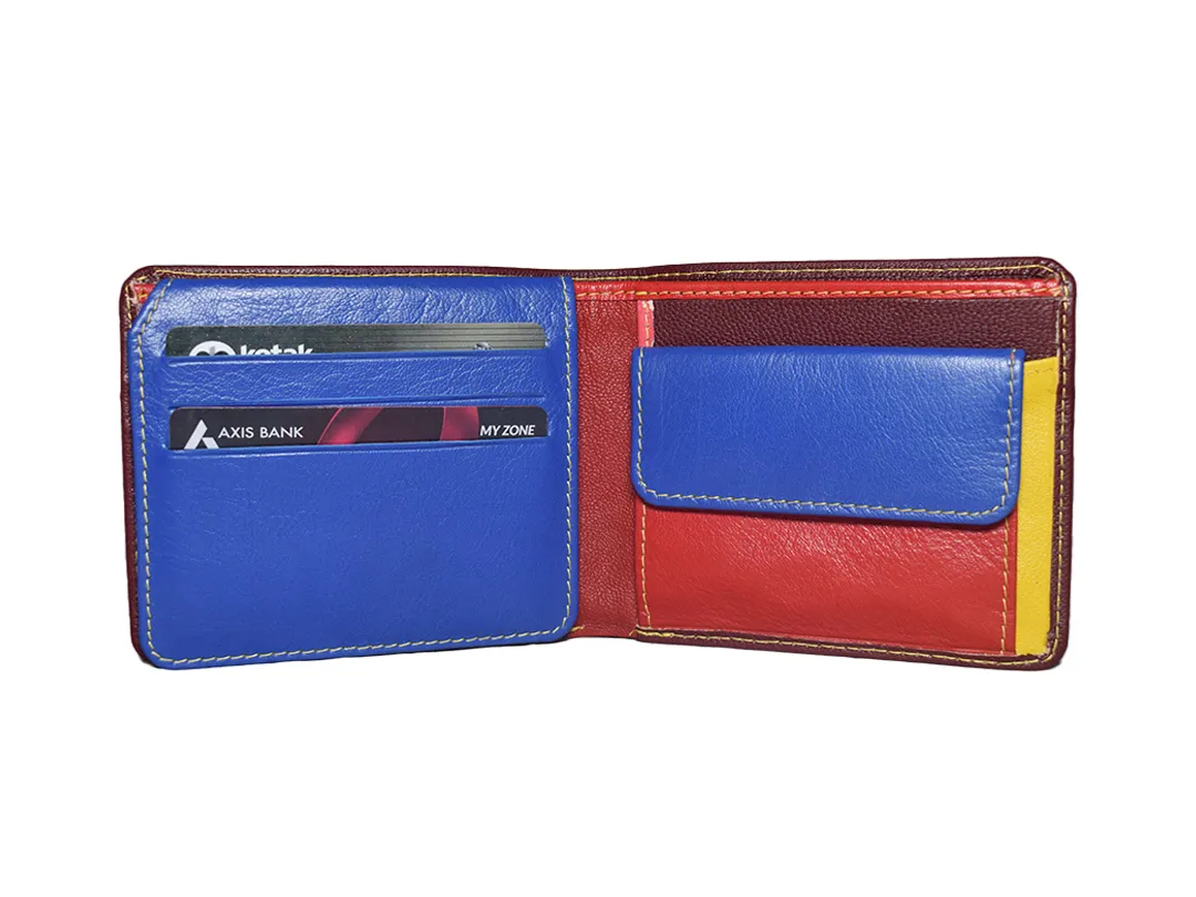 Tommy Men’s Leather Wallet Brown Multi Color - BIMW136