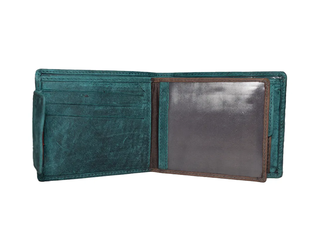 Luca Men’s leather wallet Turquoise - BIMW138