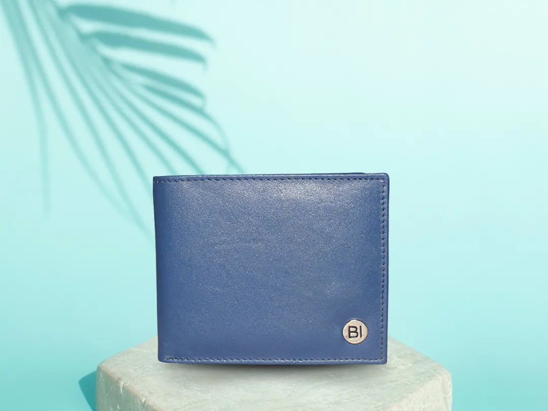 Theodore Men’s leather Wallet Tuft Blue - BIMW139