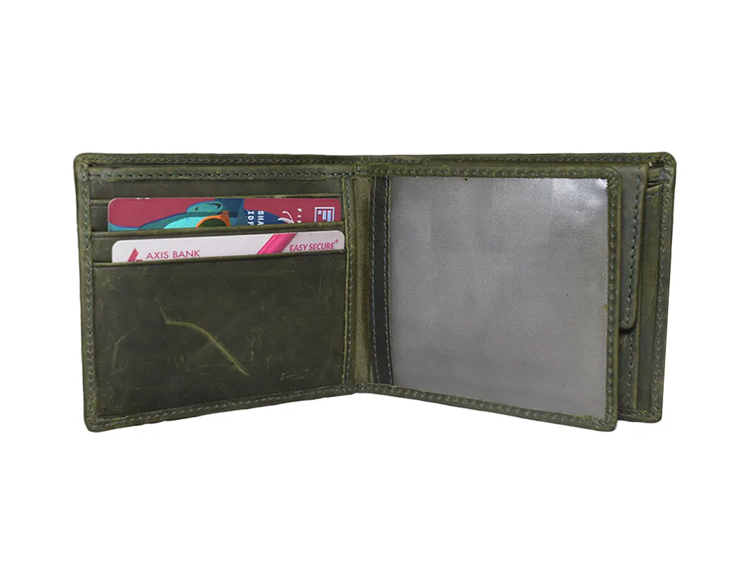 James Men’s Leather Wallet Olive Green - BIMW144