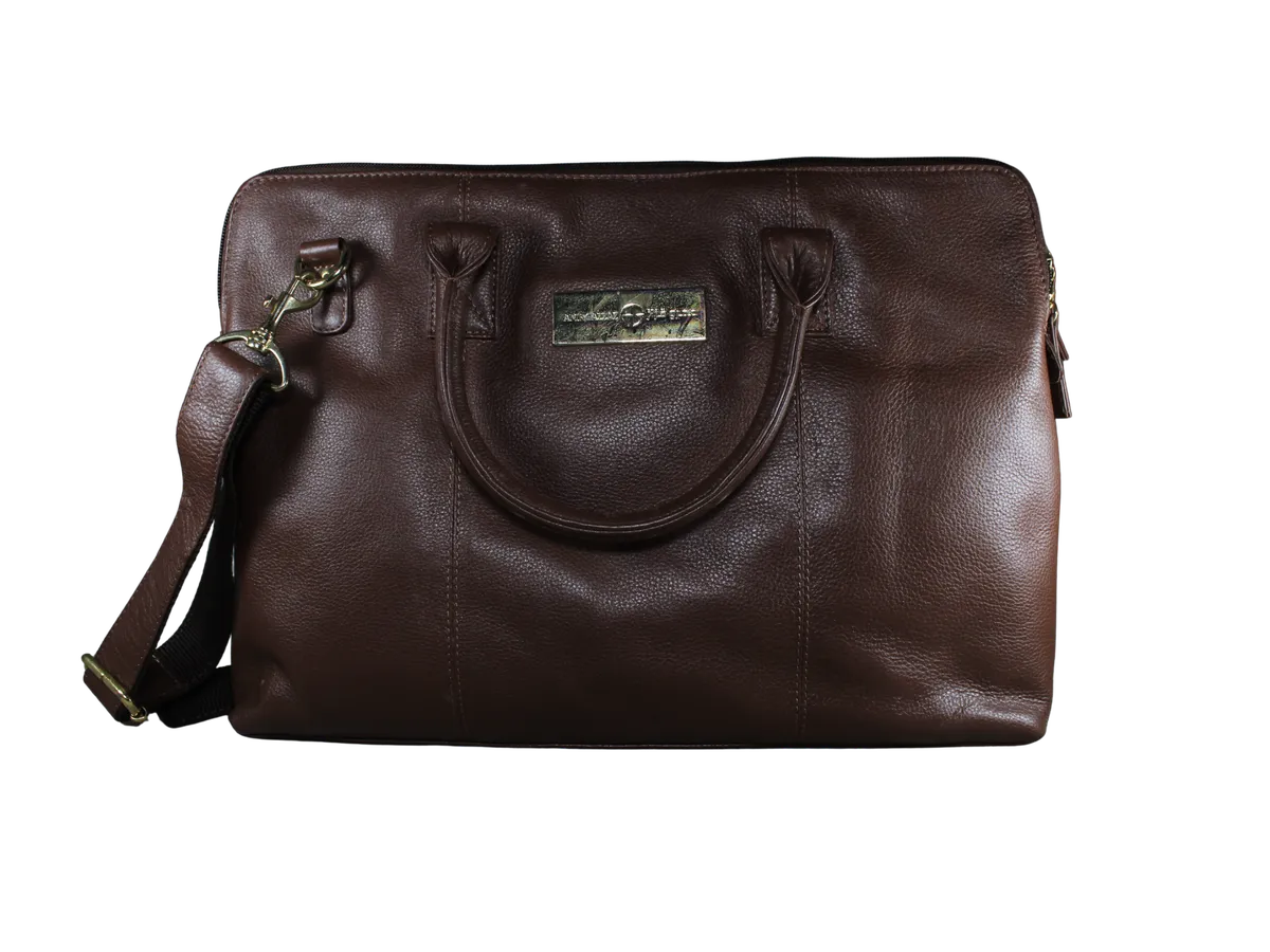 Declan  Mens Leather Bags Dark Brown - BIMB3011