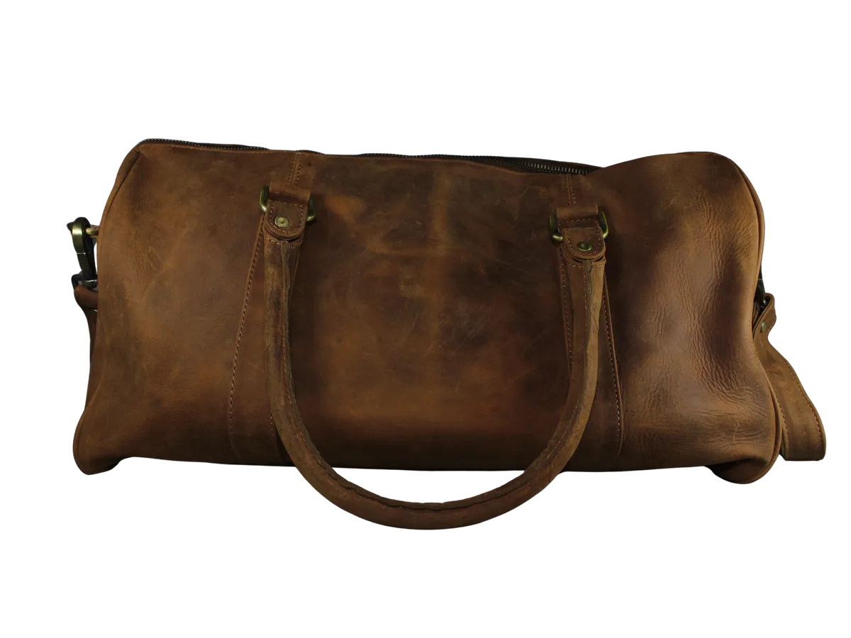 Sawyer Mens Duffle Leather Bags Brown - BIMB3012