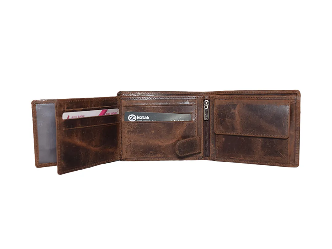 Roman Men’s Leather Wallet Dark brown - BIMW156