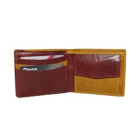 William Men’s Leather Wallet Cherry & Yellow - BIMW161