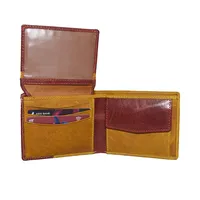 William Men’s Leather Wallet Cherry & Yellow - BIMW161