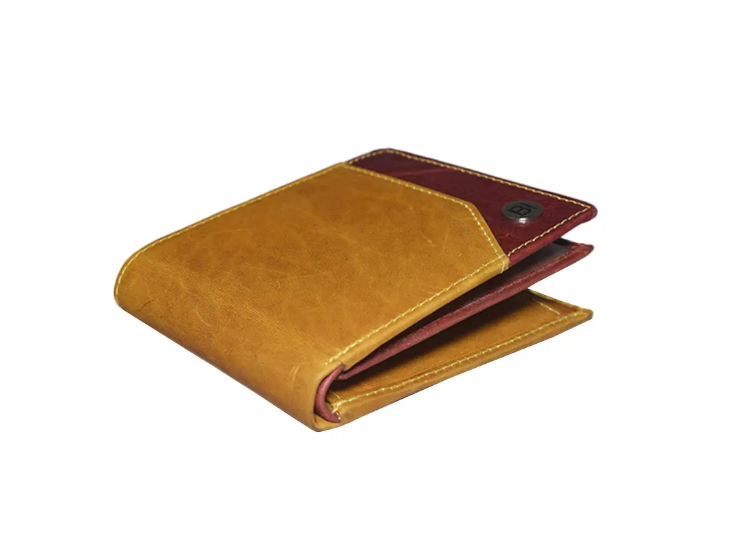 William Men’s Leather Wallet Cherry & Yellow - BIMW161