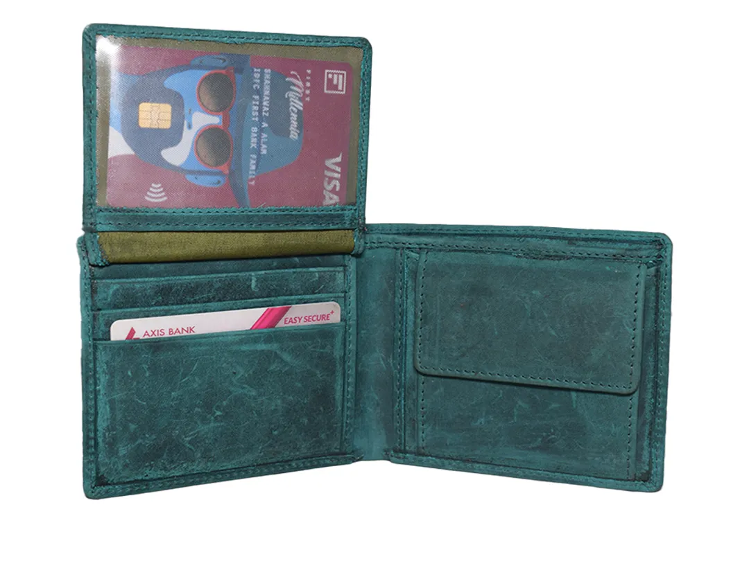 Ethan Men’s Leather Wallet Turquoise - BIMW164
