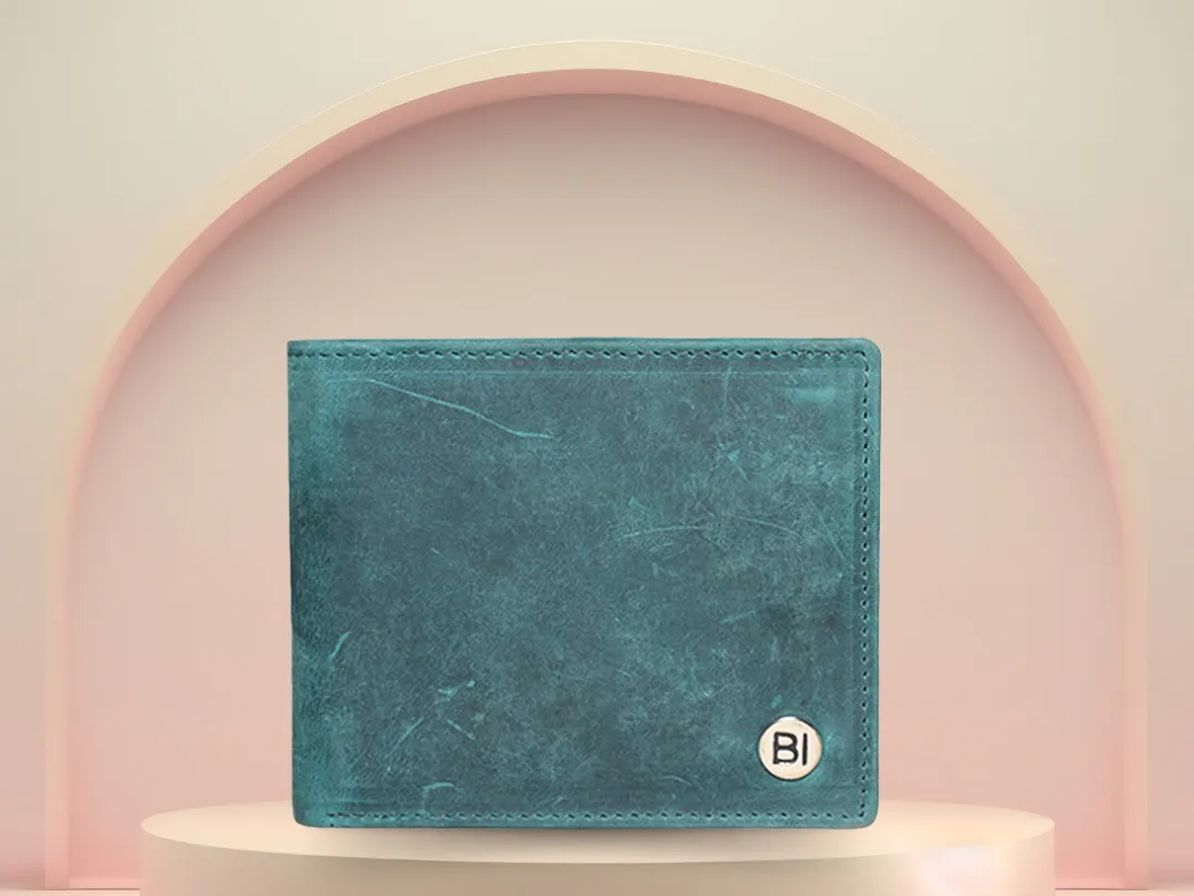Ethan Men’s Leather Wallet Turquoise - BIMW164