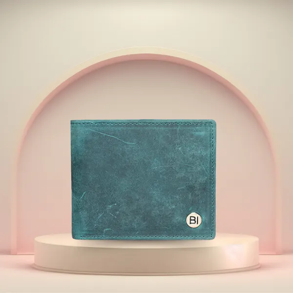 Ethan Men’s Leather Wallet Turquoise - BIMW164