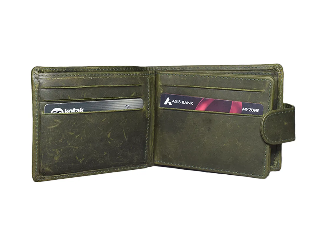 Joshua Men’s Leather Wallet Olive Green - BIMW165