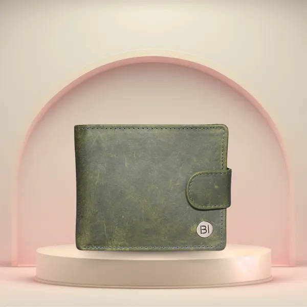 Joshua Men’s Leather Wallet Olive Green - BIMW165