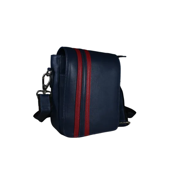 Emiliano Mens Cross Body Leather Bags Navy Blue - BIMB3005
