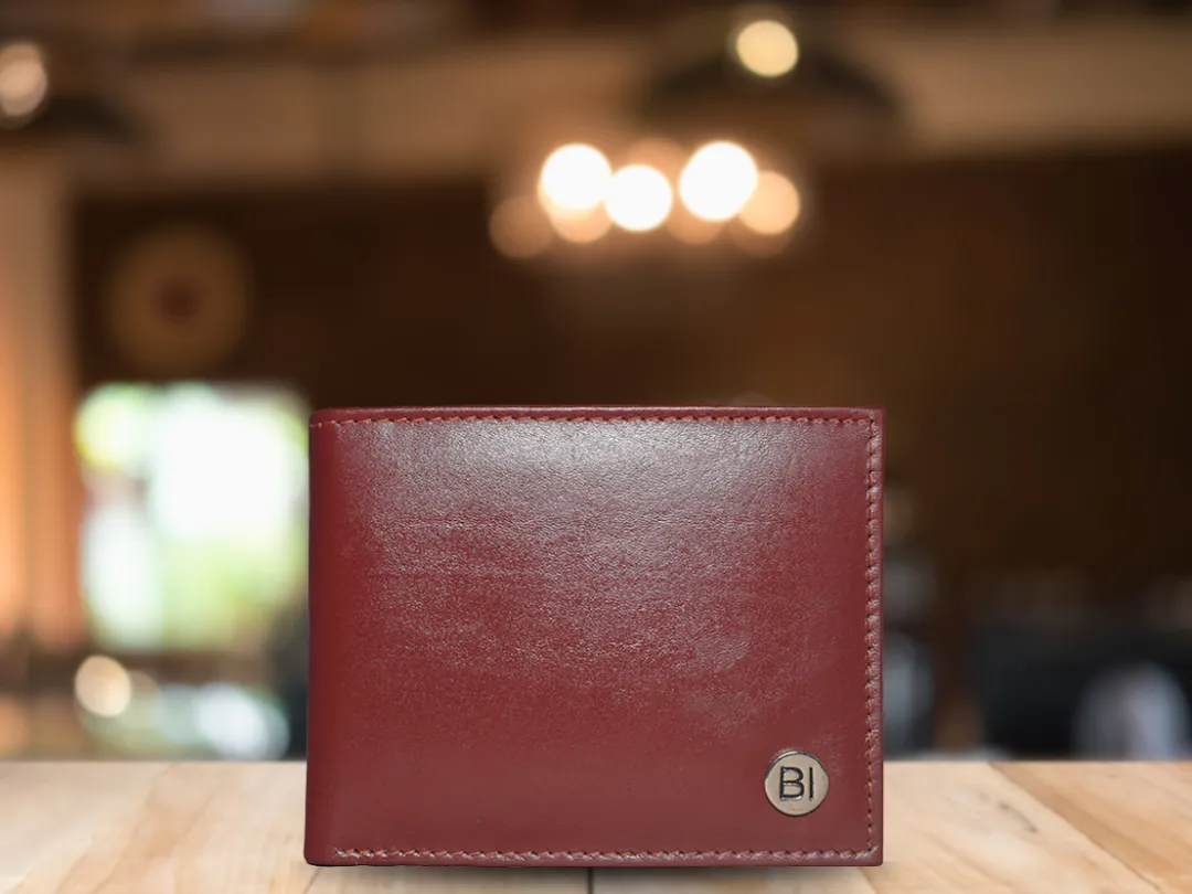 Theo Men’s Leather Wallet Burgandy - BIMW107