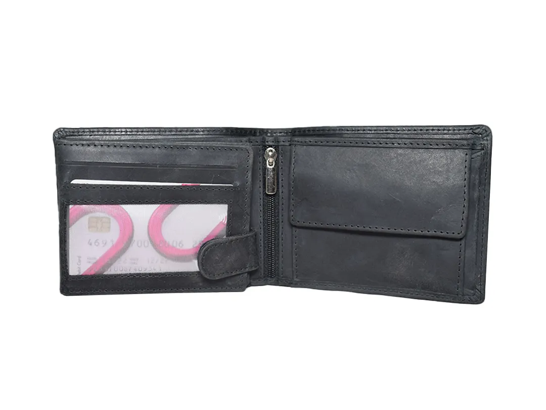 Broady Men’s Leather Wallet Black - BIMW179