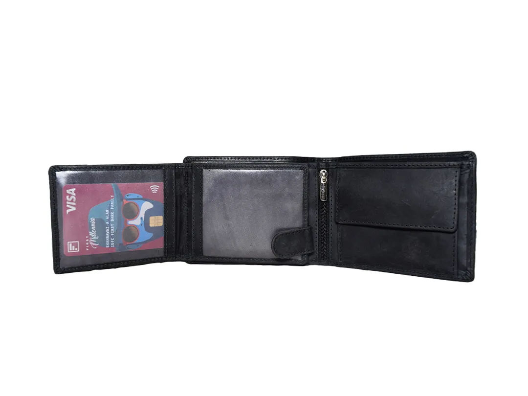 Broady Men’s Leather Wallet Black - BIMW179