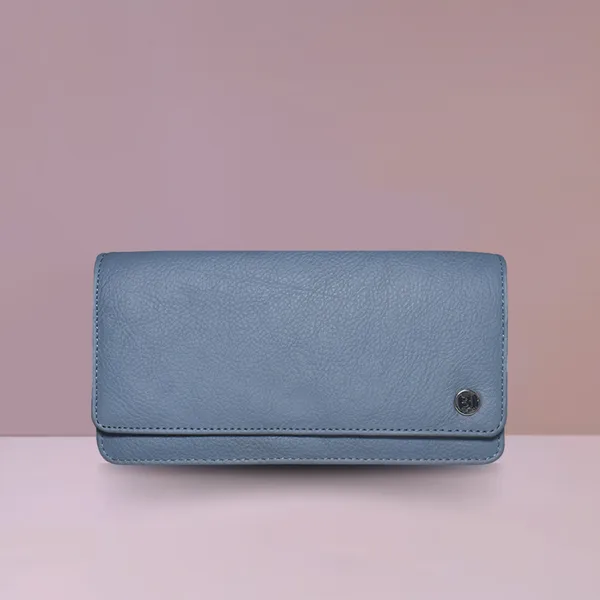 Isabelle Women's Leather Wallet Light Blue - BIWW184