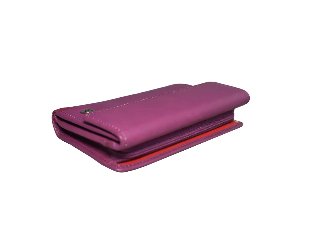 Ellie Women's Leather Wallet Purple - BIWW185