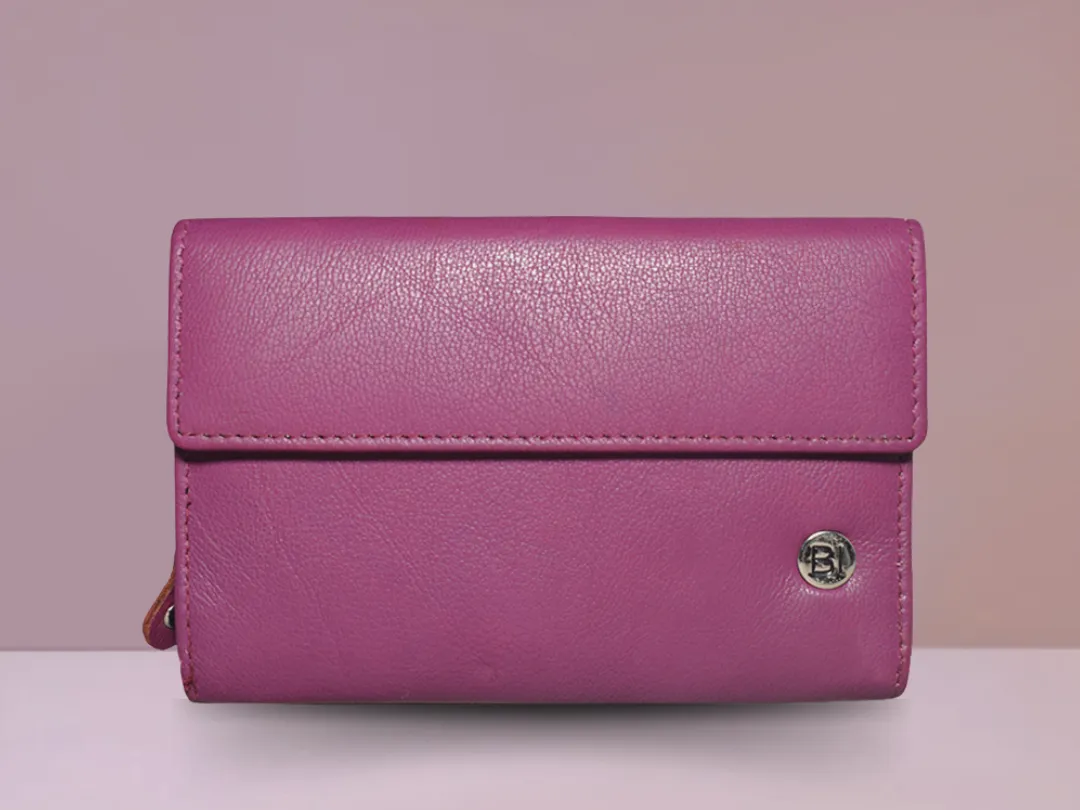 Ellie Women's Leather Wallet Purple - BIWW185