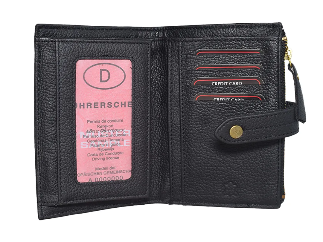 Aurora Women's Leather Wallet Black - BIWW186