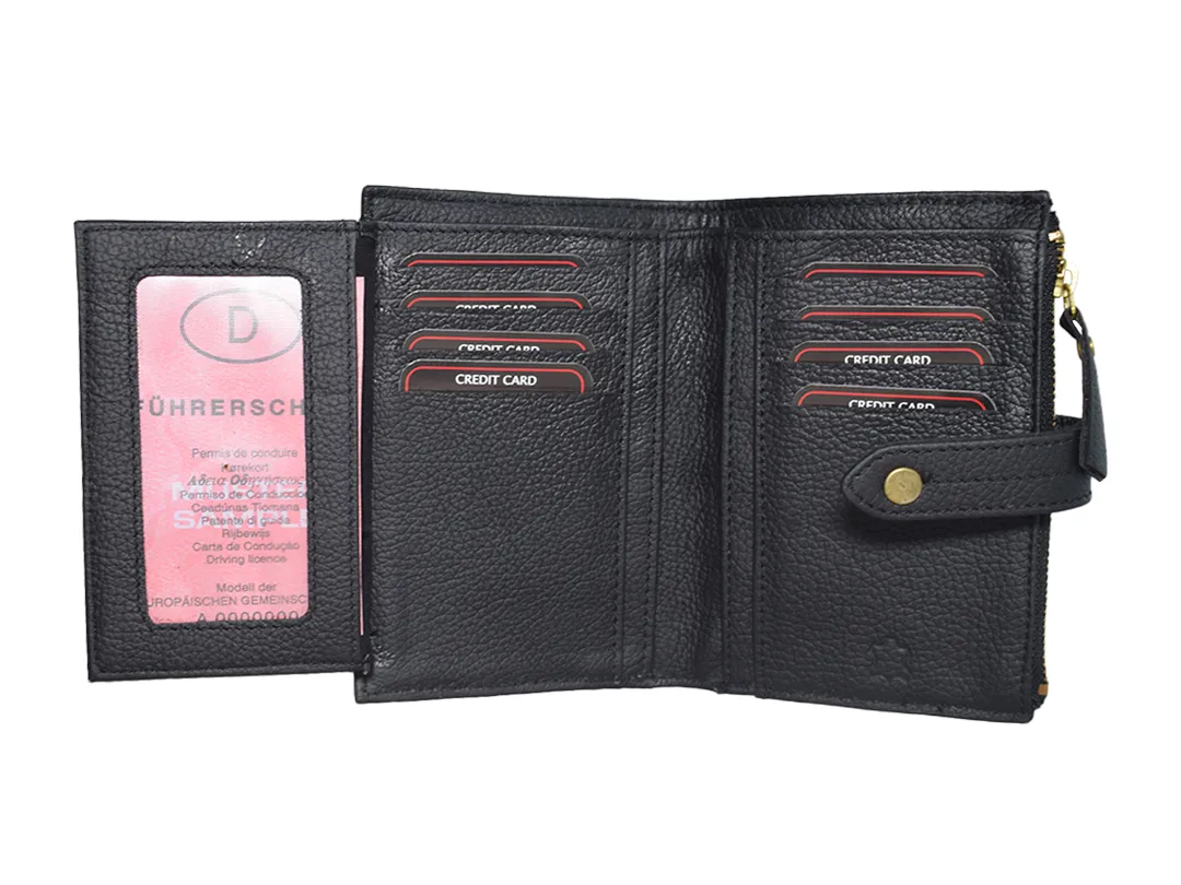 Aurora Women's Leather Wallet Black - BIWW186