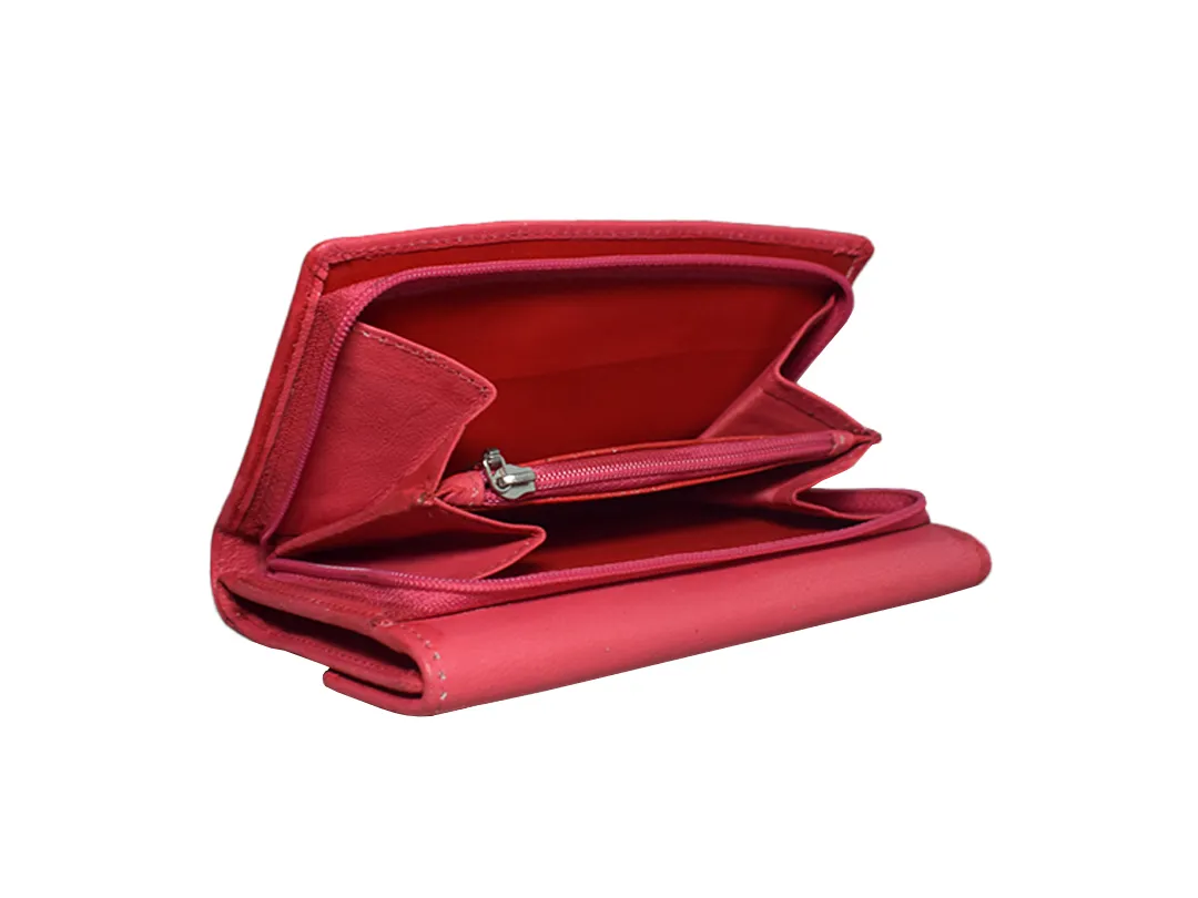 Scarlett Women's Leather Wallet Red - BIWW188