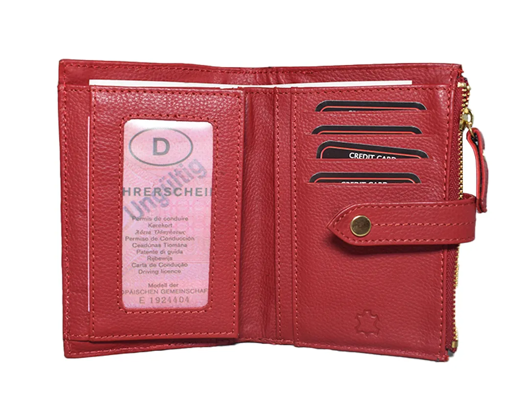 Ada women's Leather Wallet Red - BIWW190