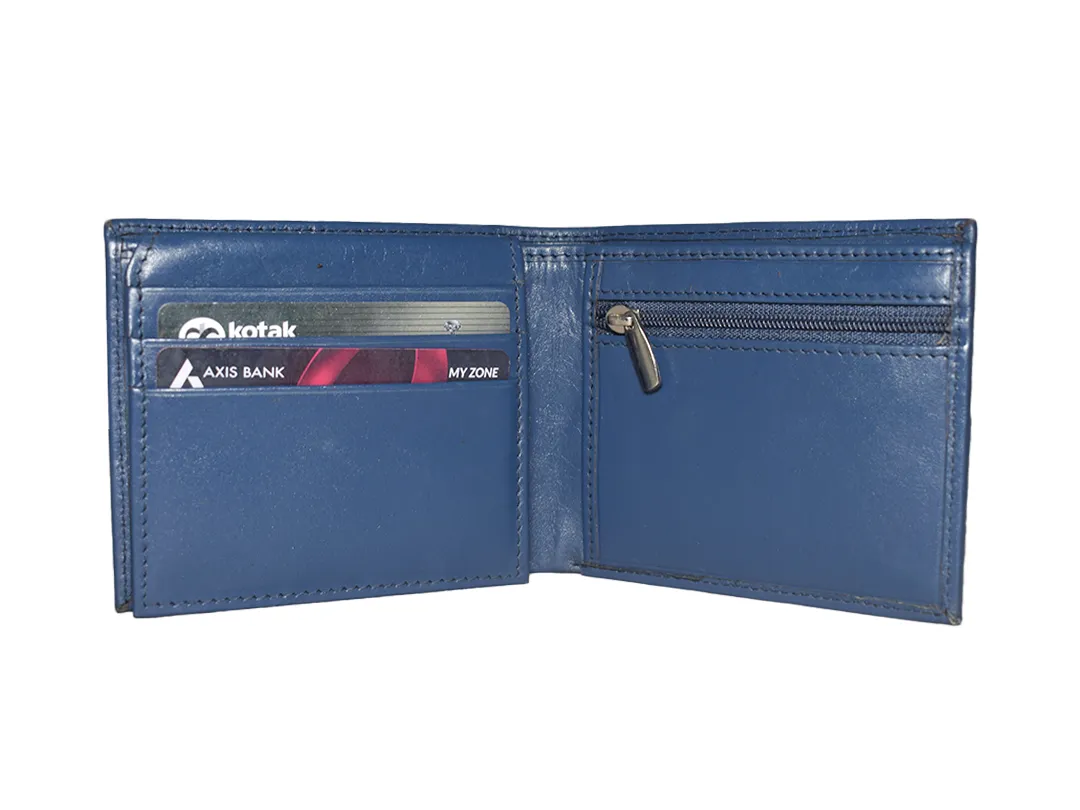 Rose Mens Leather Wallet Navy Blue - BIMW122