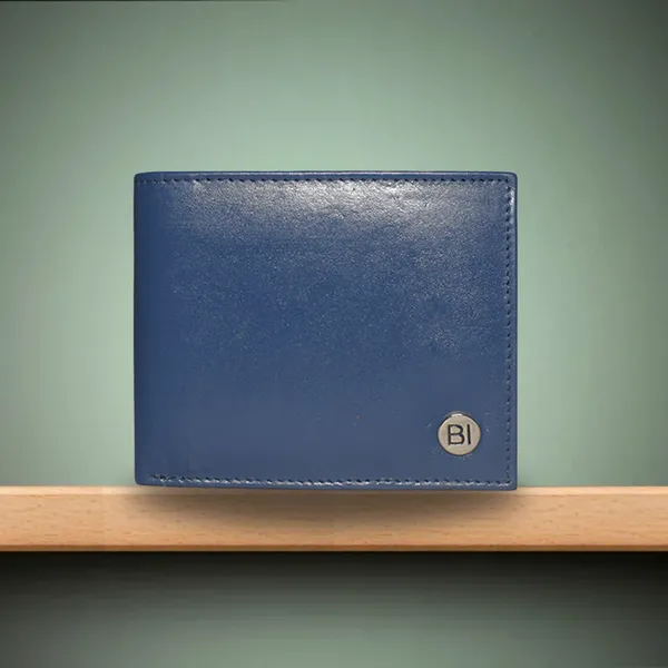 Rose Mens Leather Wallet Navy Blue - BIMW122
