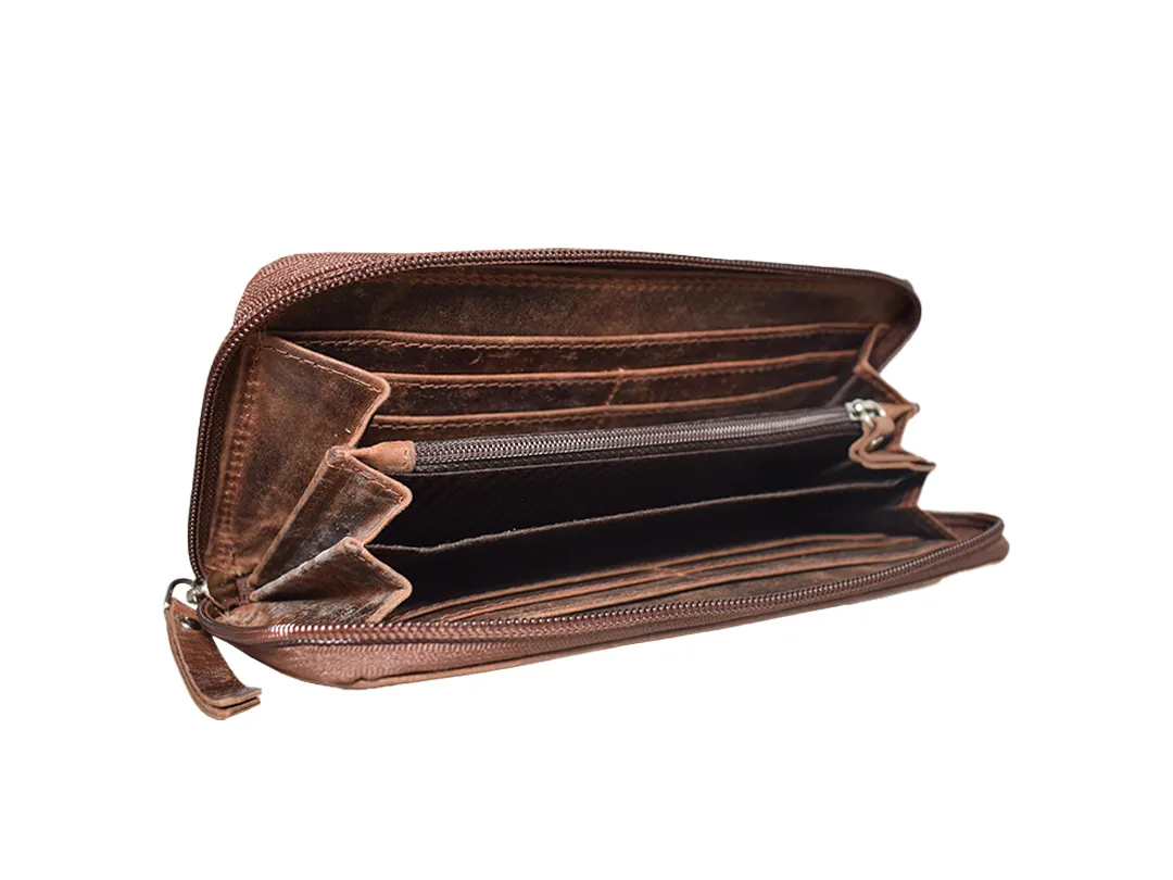 Chloe Women's Leather Wallet Dark Brown - BIWW196