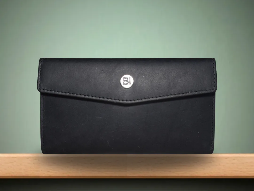 Eva Women's Leather Wallet Black - BIWW198