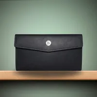 Eva Women's Leather Wallet Black - BIWW198